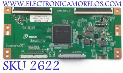 T-CON PARA TV TCL / NUMERO DE PARTE DCBDM-X296A_01 / CV500U2-T01 / P2018298L599 / E470791 / PANEL LVU500NDEL / MODELO 50S423